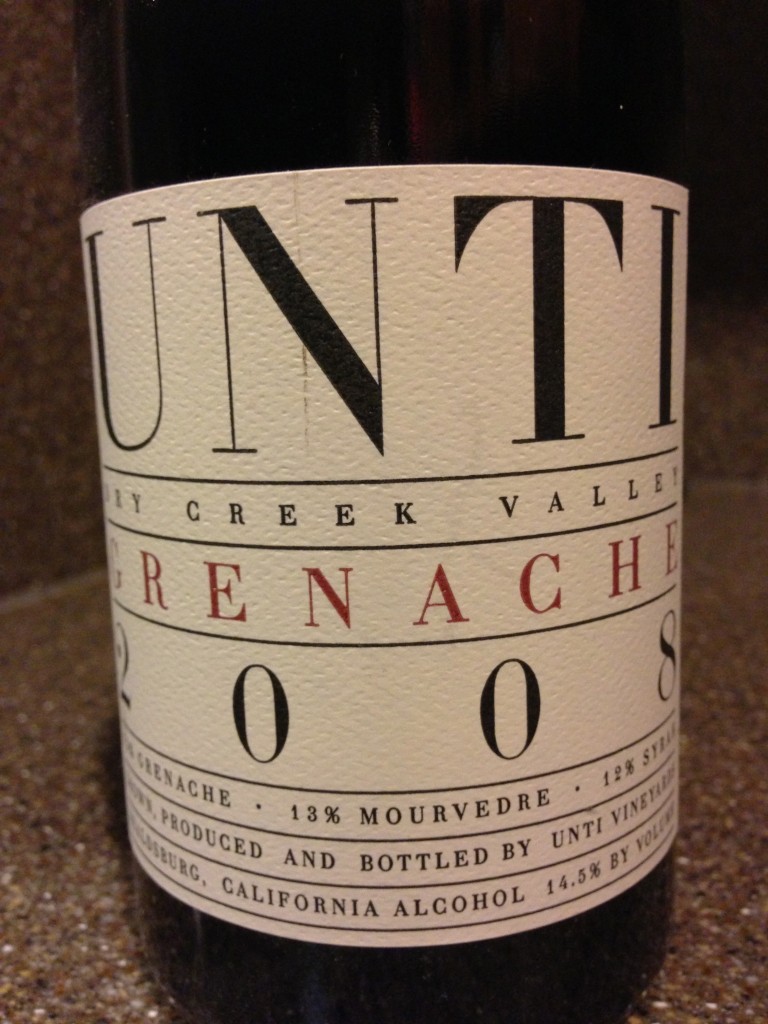 Wine of the Week: Unti Vineyards 2008 Grenache