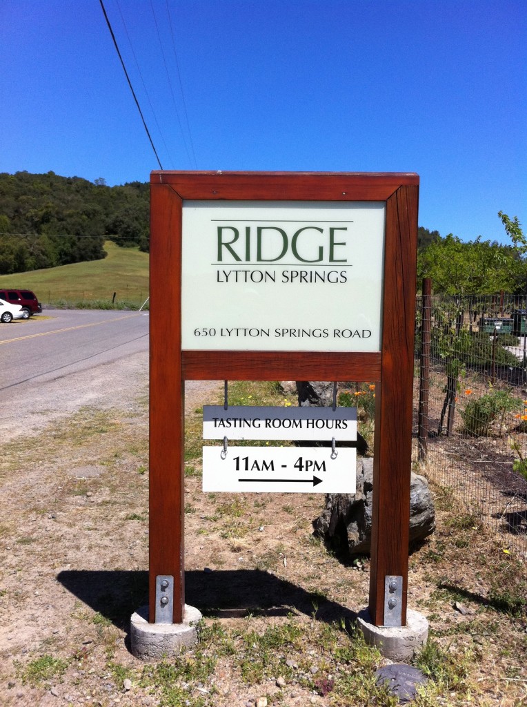 Ridge Lytton Springs Sign