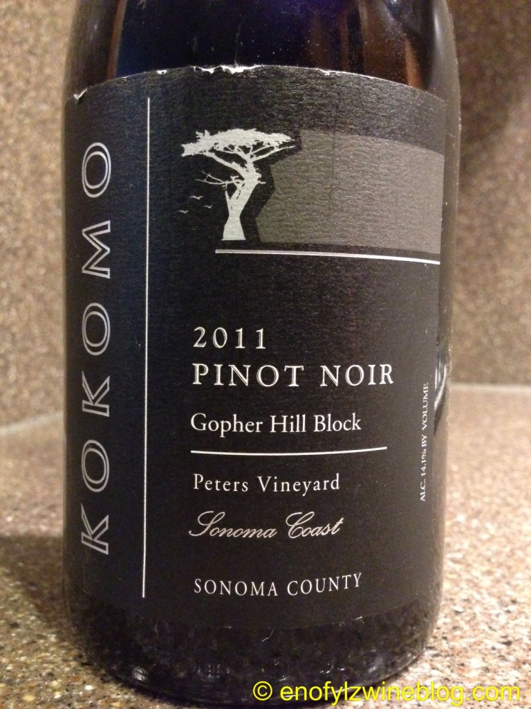 Wine of the Week; 2011 Kokomo Pinot Noir Gopher Hill Block Peters Vineyard