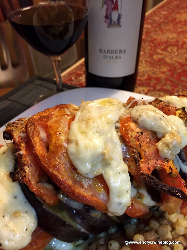 Caprese Stuffed Roasted Eggplant and 2013 Josetta Saffirio Barbera d’Alba