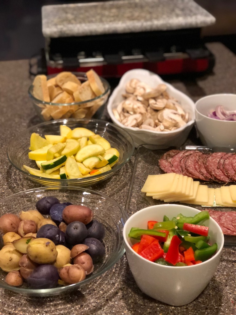 Setting up a raclette for appetizers is a fun and easy!