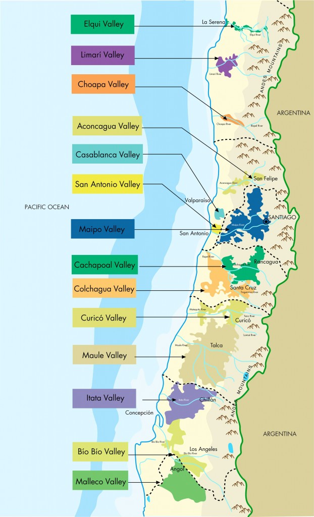 Map of Chilean Wine Regions